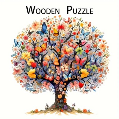 Creative Wooden Jigsaw Puzzle - Tree of Life | Irregular Shaped Fragments | Handmade Decorations | Christmas & Birthday Gifts | Mind-Expanding & Fun Toy