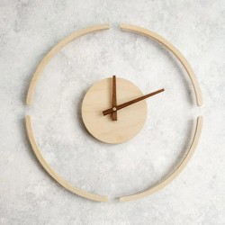 14 inch Wooden Wall Clock Walnut Wood Simple Creative Hanging Clock